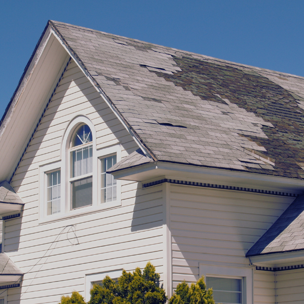 roof with water damage