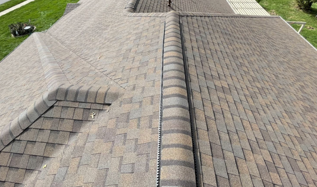 close-up of shingle roof