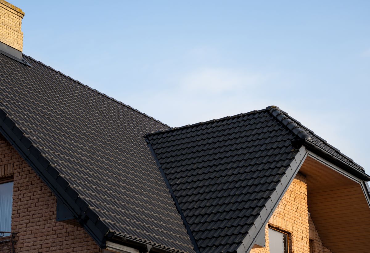 brown metal tile roof