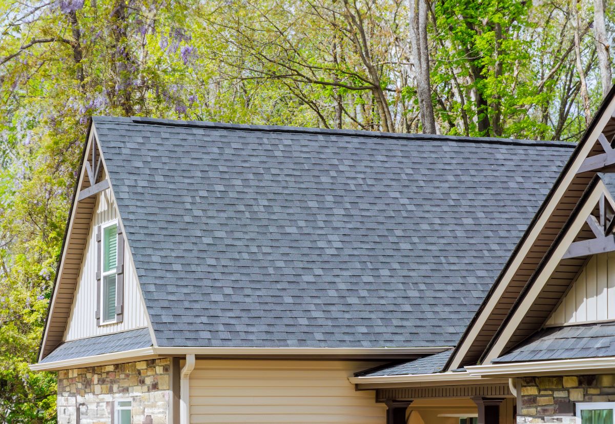 house with grey asphalt shingle roof