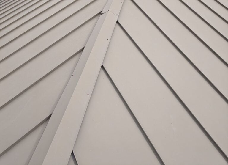 close-up of standing seam metal roof