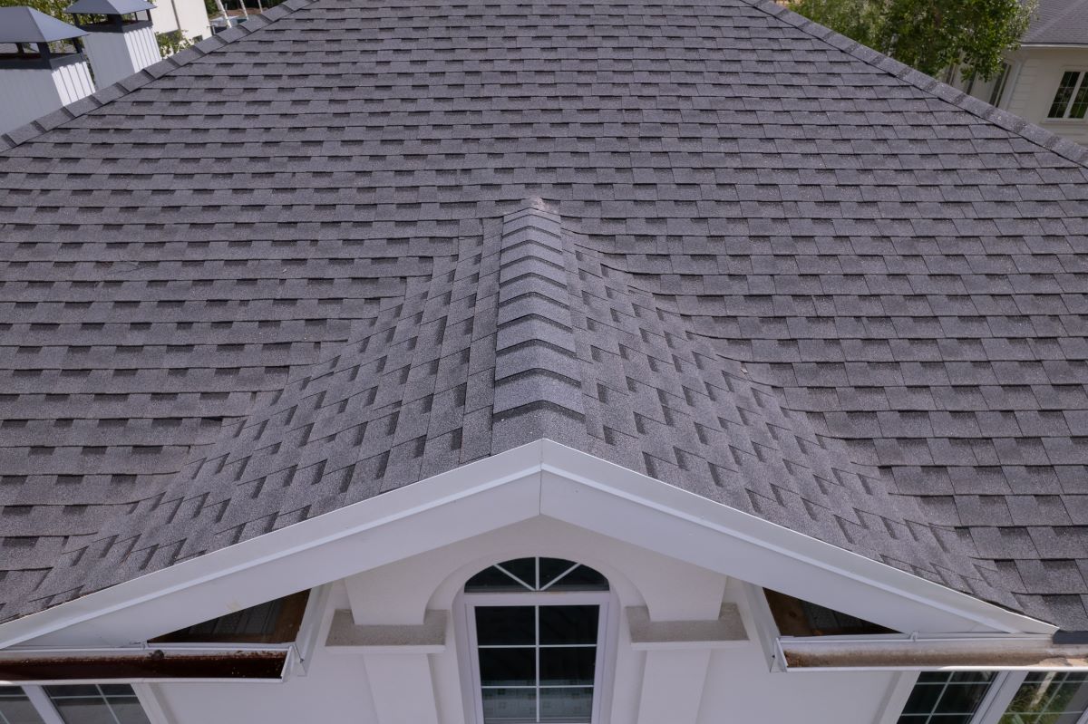 grey shingles close up