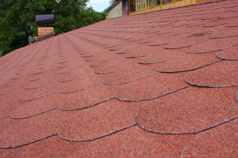 red asphalt shingles