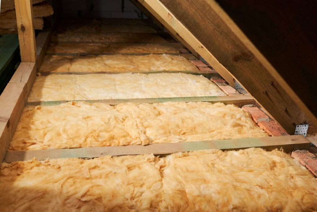 Warming of the roof with mineral wool
