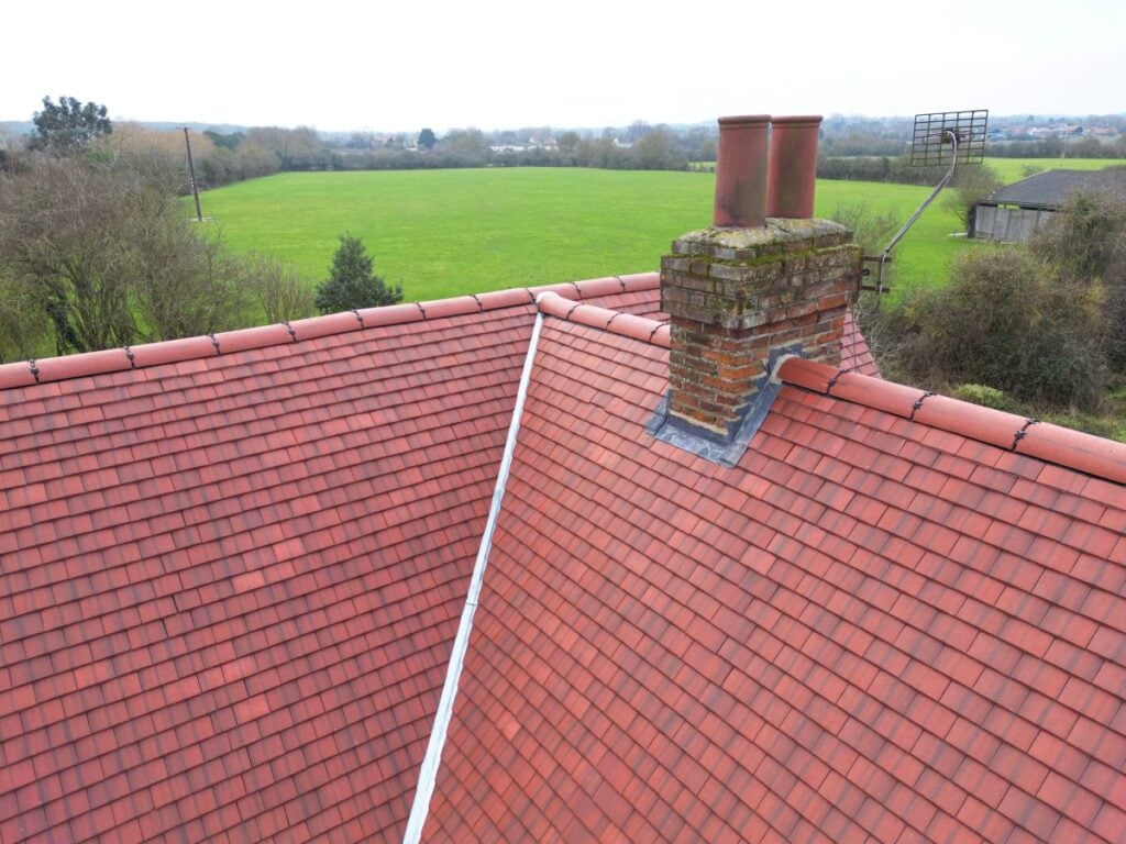 chimney flashing repair ceramic tiles old roof