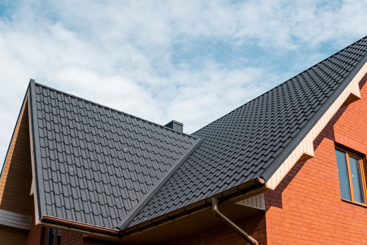 energy efficient roofing metal tiles orange bricks
