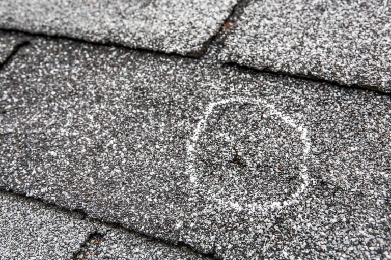 hail damage roof charcoal asphalt shingles