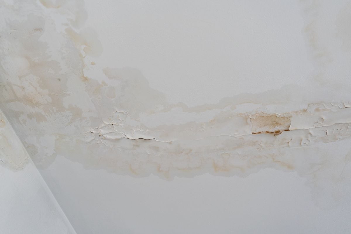 how to find a roof leak wall cracking and yellow stain