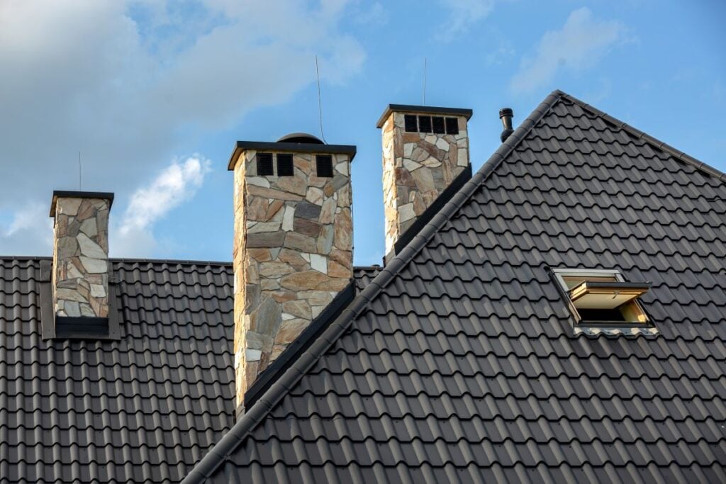metal roof maintenance dark brown tiles