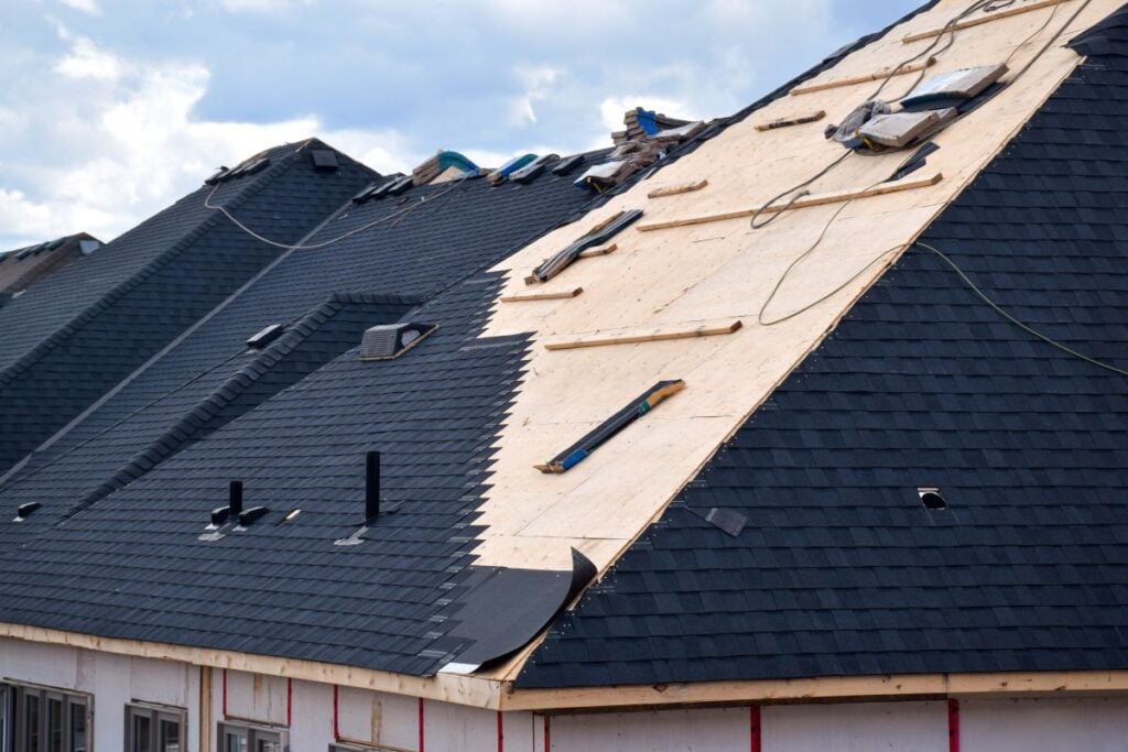 black shingles roof replacement