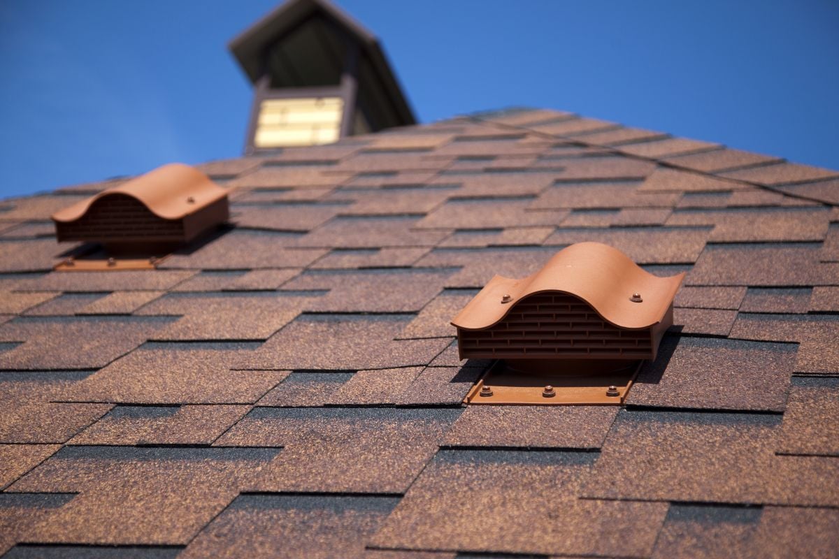 roof ventilation brown shingles roof