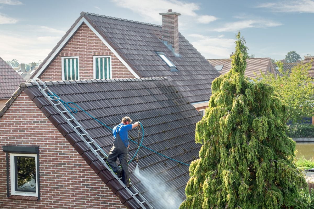 soft wash roof cleaning big house