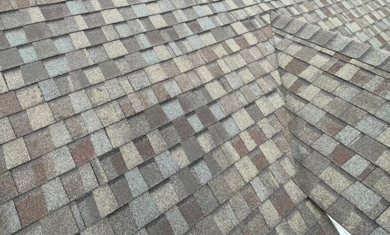 close-up of a shingle roof