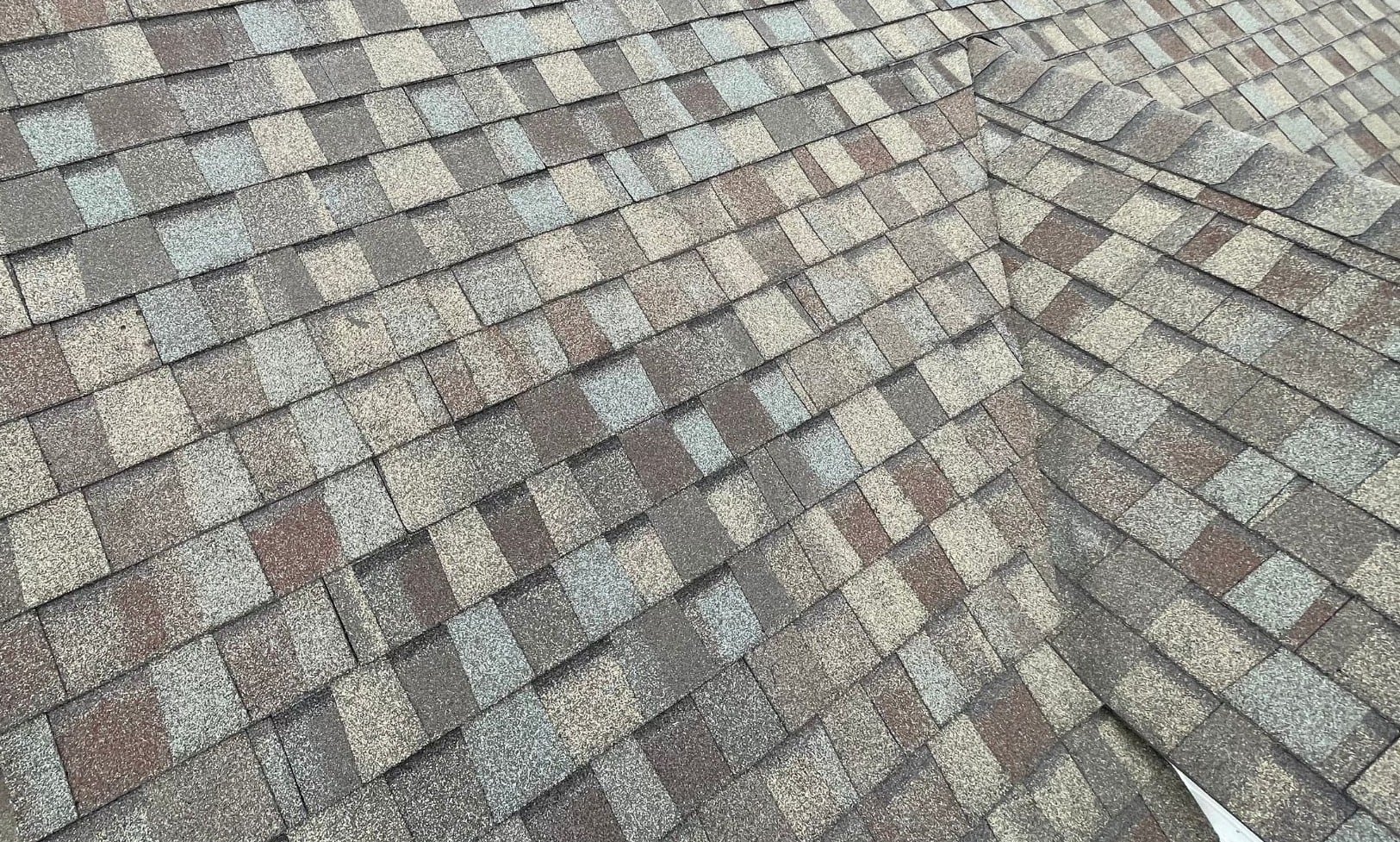 close-up of a shingle roof