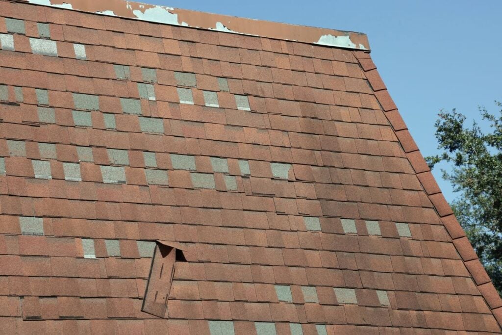 Multiple Missing Shingles on Mansard