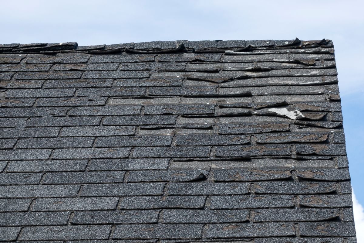 damaged shingles old roof shingle falling
